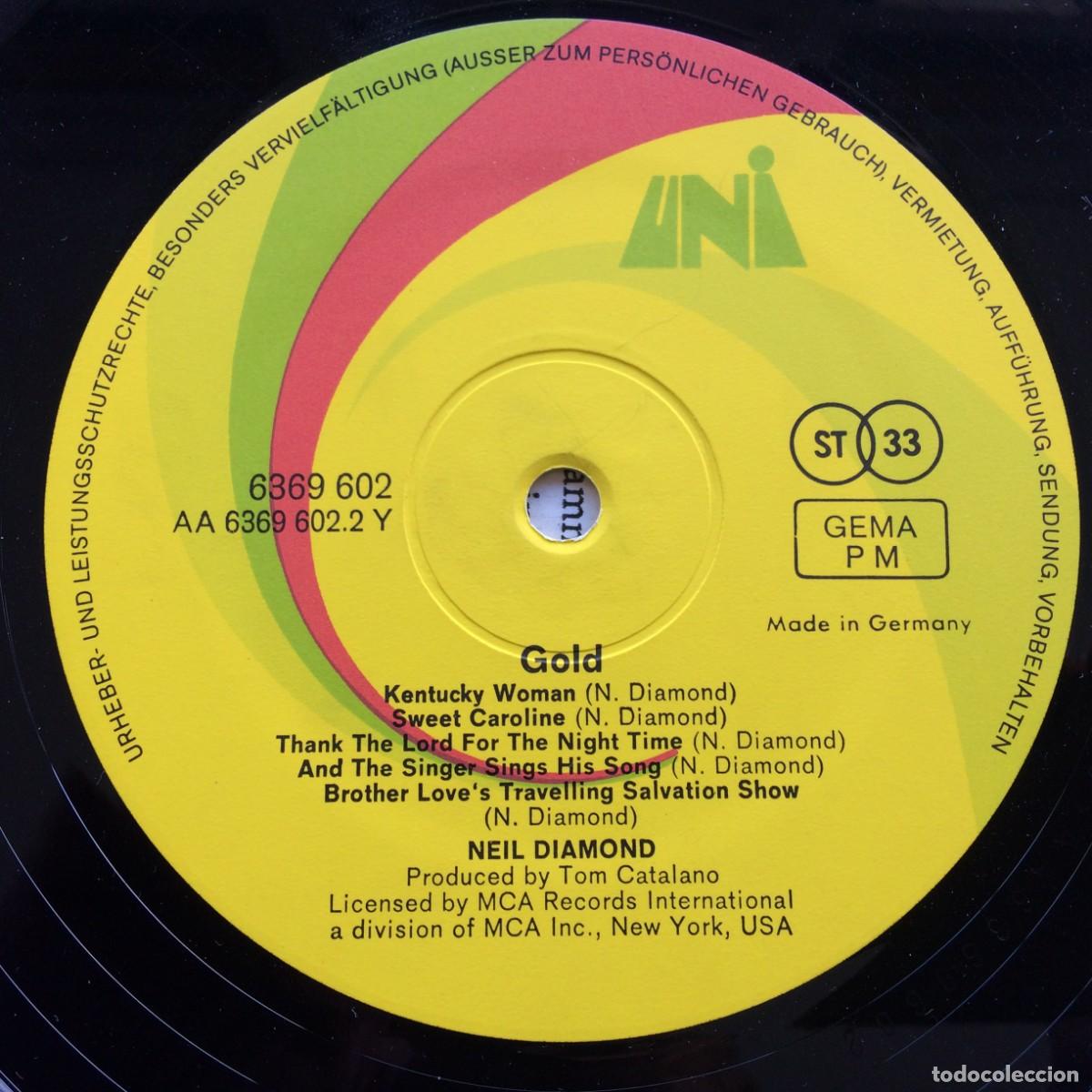 Discos de vinilo: Neil Diamond &lrm;&ndash; Gold Germany 1970 UNI Records - Foto 4
