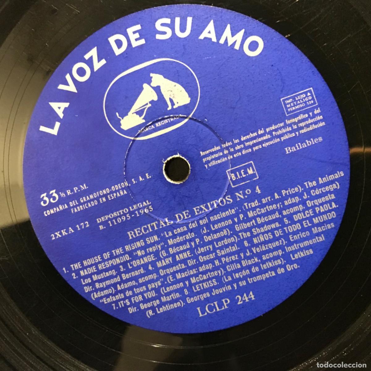 Discos de vinilo: Various ● Recital De Exitos 4 ● Vinyl, LP, Compilation Spain 1965 - Foto 4