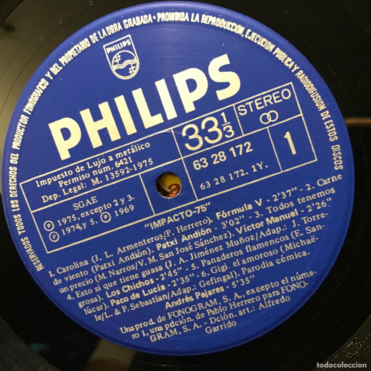 Discos de vinilo: Various ● Impacto-75 ● Vinyl, LP, Compilation, Stereo Spain 1975 - Foto 4
