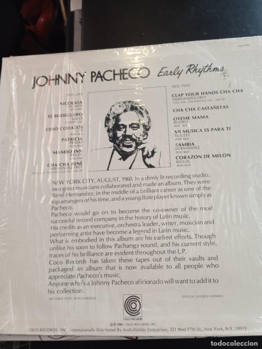 Discos de vinilo: JOHNNY PACHECO- EARLY RHYTHMS. LP MINT - Foto 2