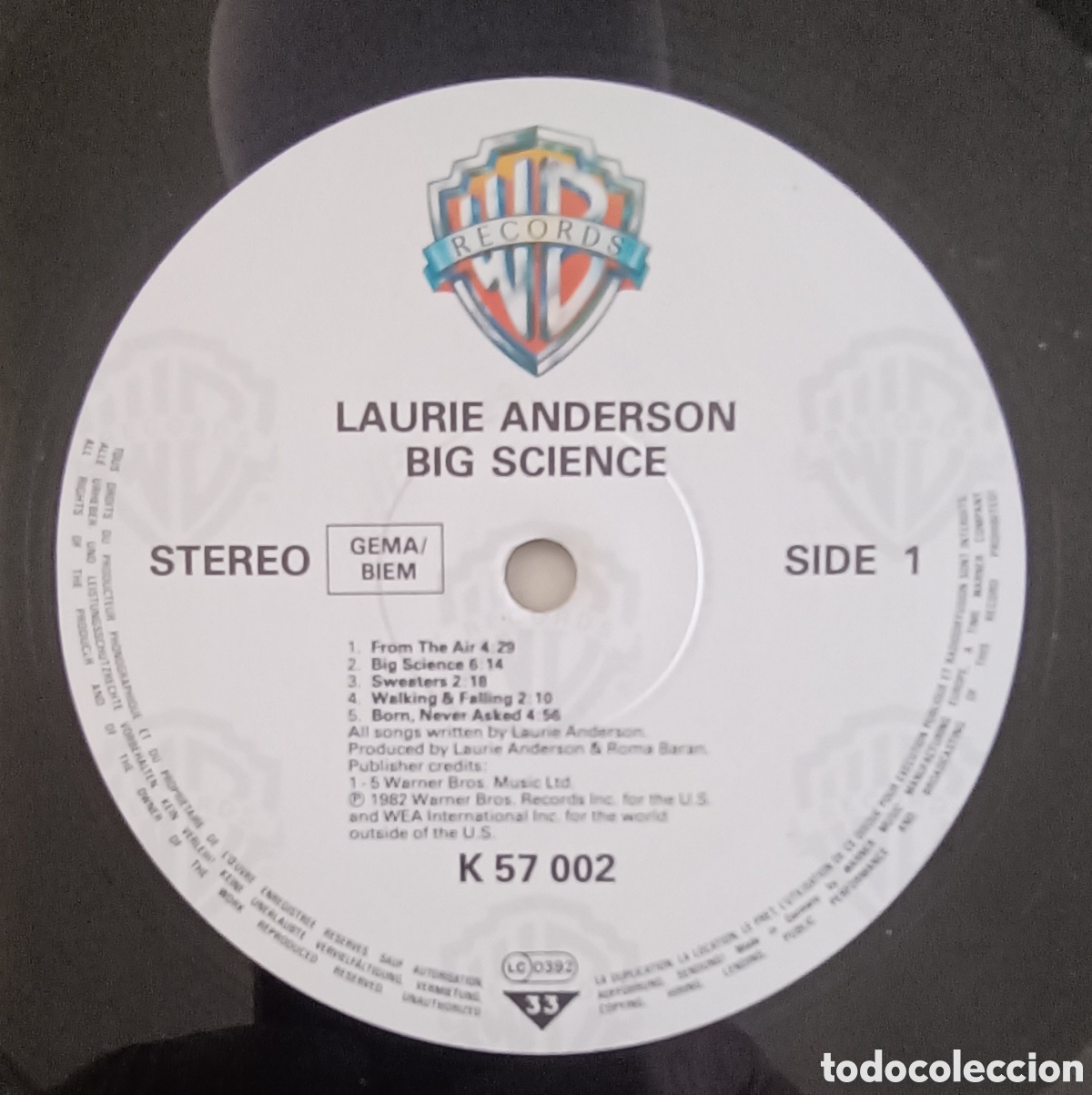 Discos de vinilo: Laurie Anderson, 1982 - Big Science - Foto 3