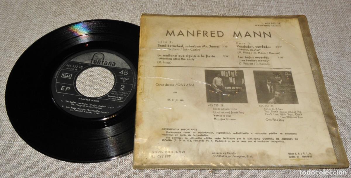 Discos de vinilo: SINGLE MANFRED MANN SEMI-DETACHED ESPA&Ntilde;A A&Ntilde;O 1966 - Foto 2