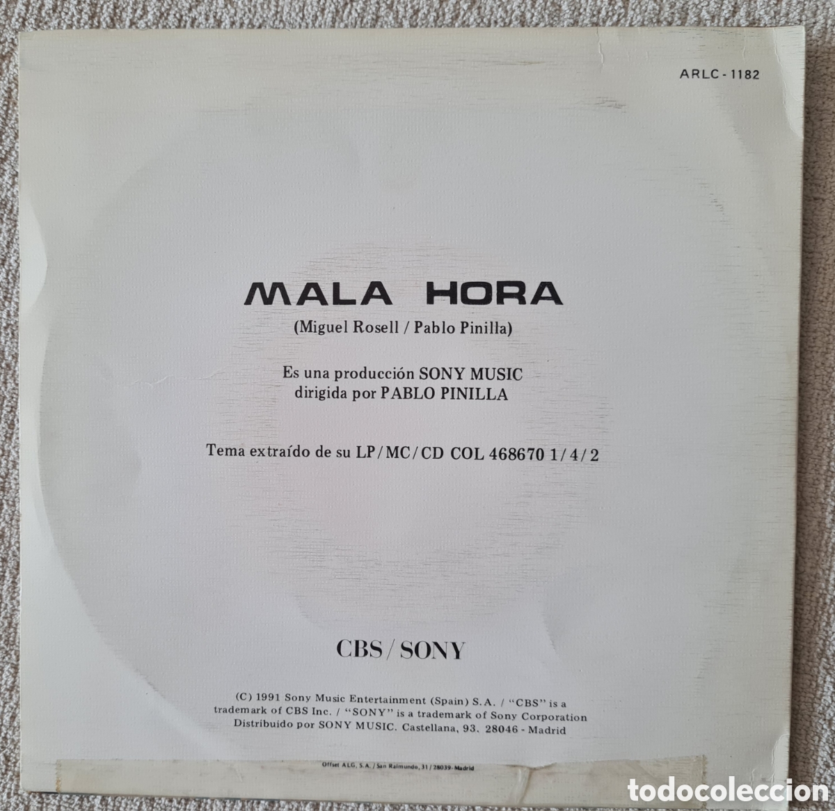 Discos de vinilo: SINGLE SIDED - ESTE O ESTE - MALA HORA - 1991 - Foto 2
