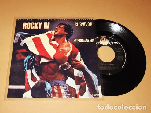 Discos de vinilo: SURVIVOR - BURNING HEART (BANDA SONORA ROCKY IV) - SINGLE - 1985 - SPAIN