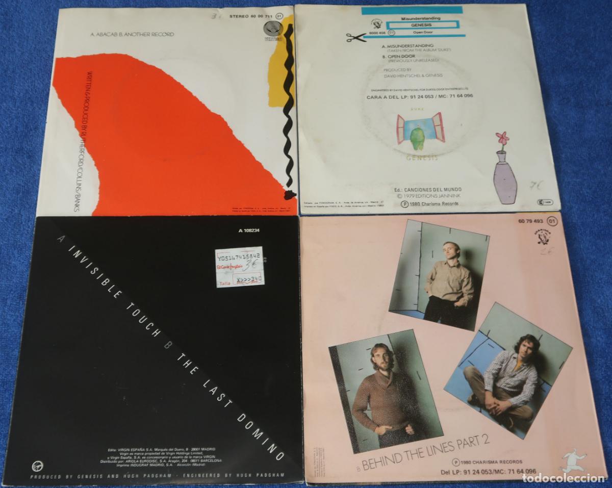 Discos de vinilo: Lote de 4 singles de G&eacute;nesis (a&ntilde;os 80) - Foto 2
