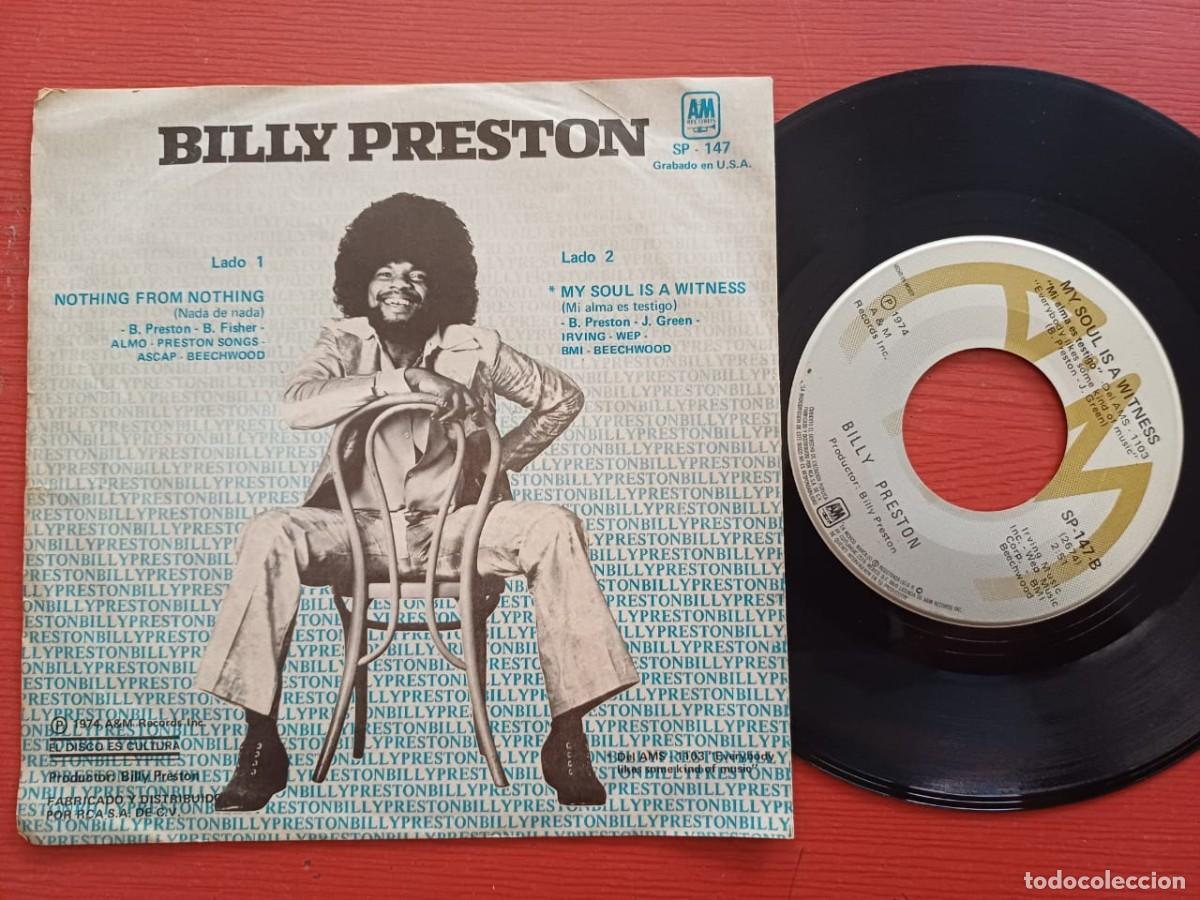 Discos de vinilo: Billy Preston-Nothing from Nothing-7&rdquo; Mexico single-A&M 1974 - Foto 2