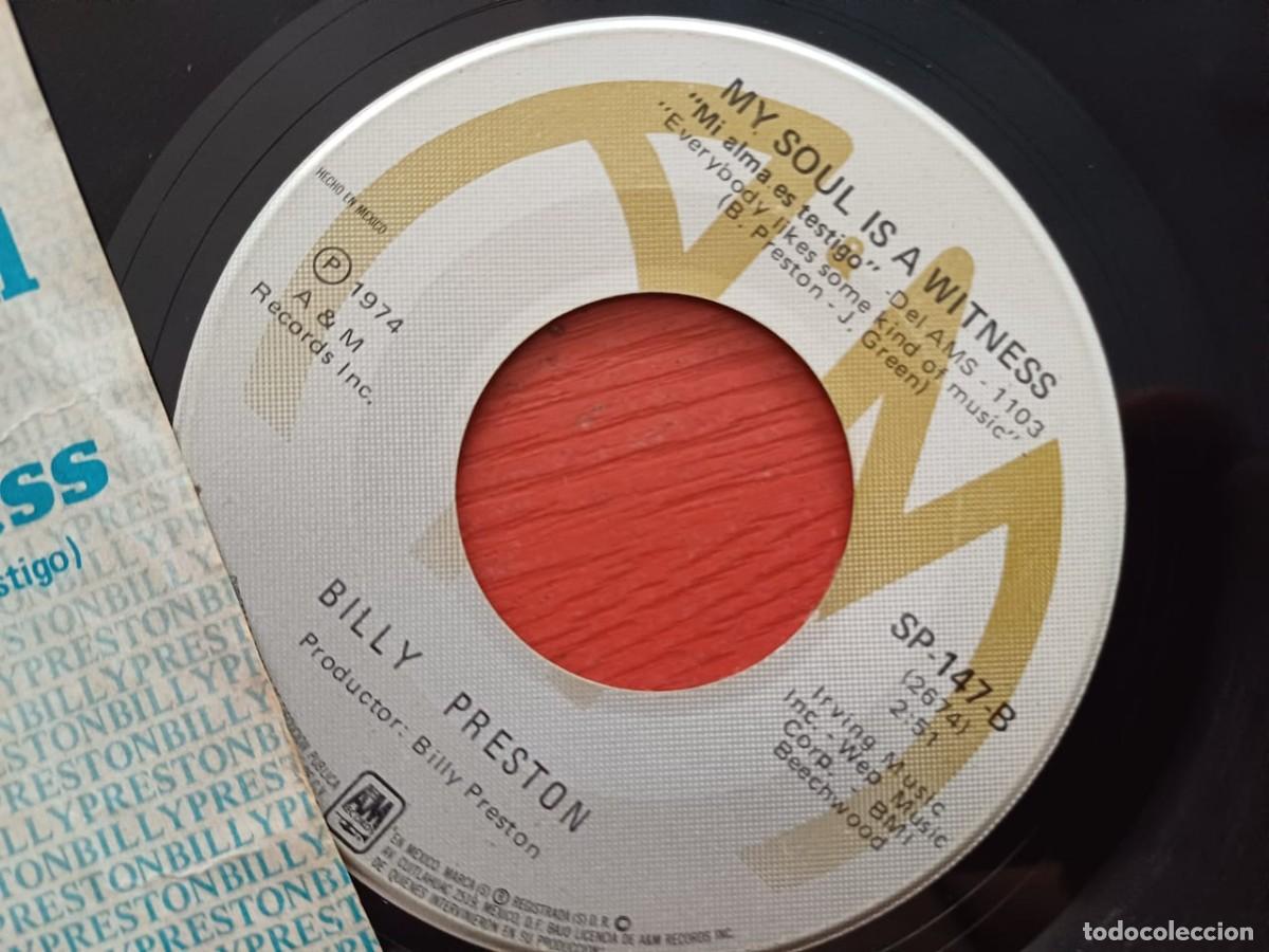 Discos de vinilo: Billy Preston-Nothing from Nothing-7&rdquo; Mexico single-A&M 1974 - Foto 3