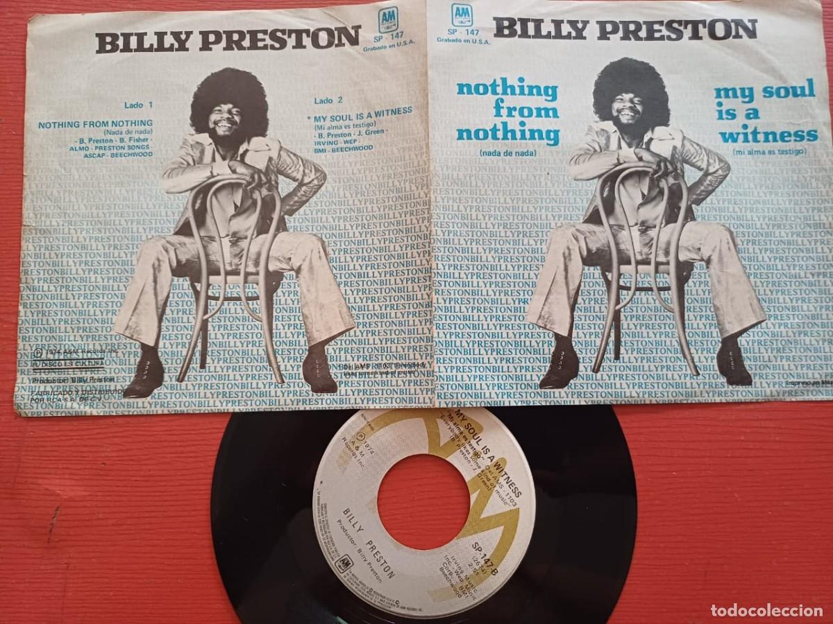 Discos de vinilo: Billy Preston-Nothing from Nothing-7&rdquo; Mexico single-A&M 1974 - Foto 4