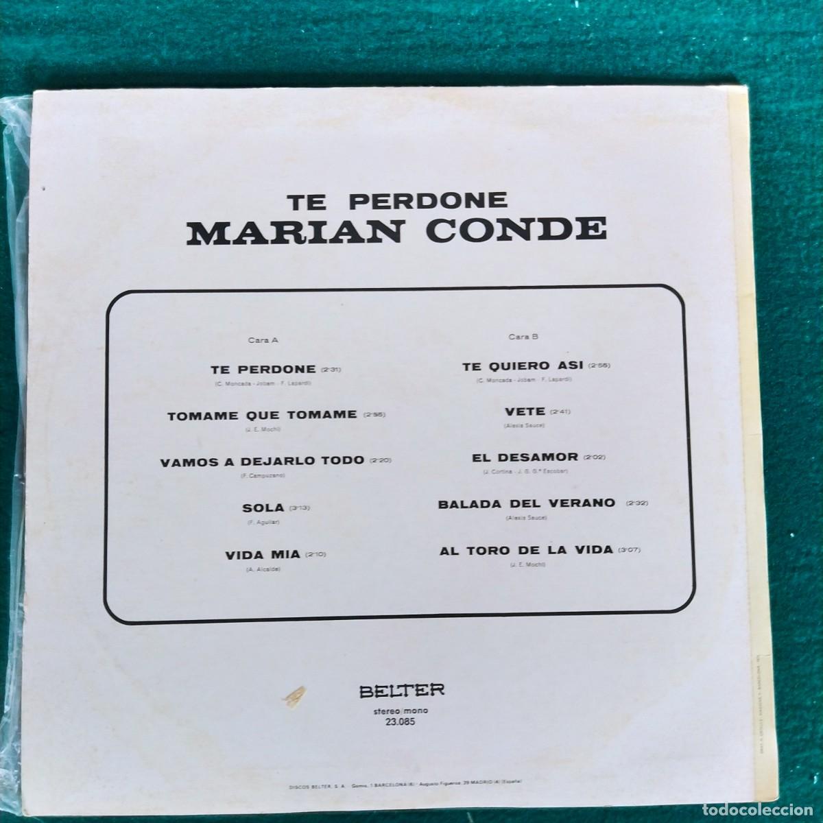 Discos de vinilo: Mari&aacute;n Conde &ndash; Te Perdon&eacute; - Foto 2