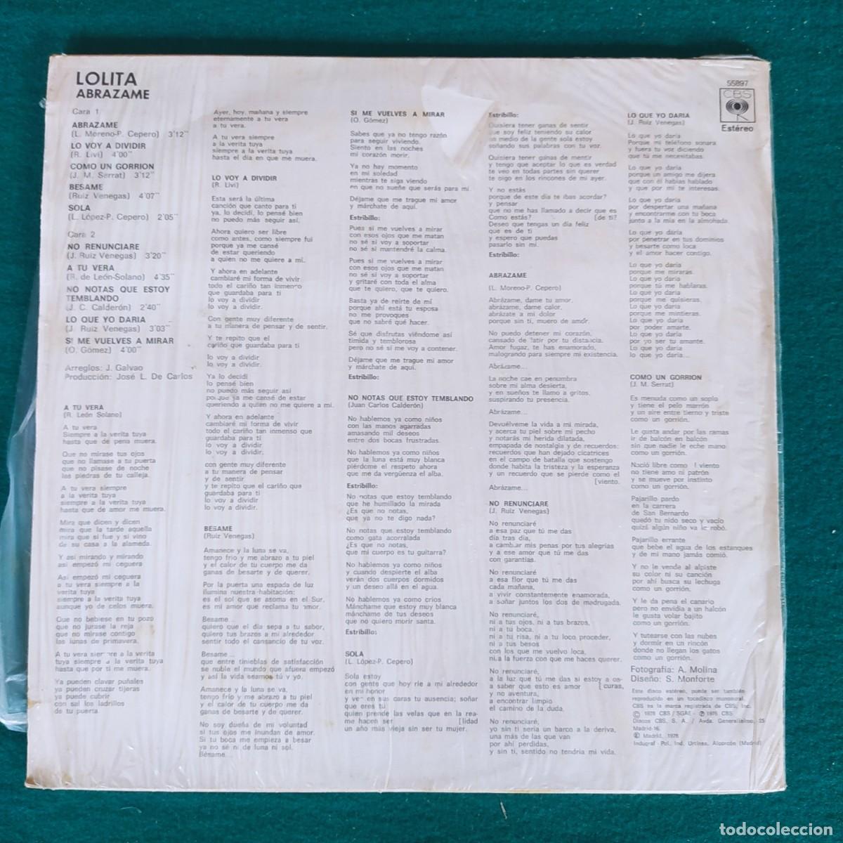 Discos de vinilo: Lolita &ndash; Abr&aacute;zame 1976 - Foto 2