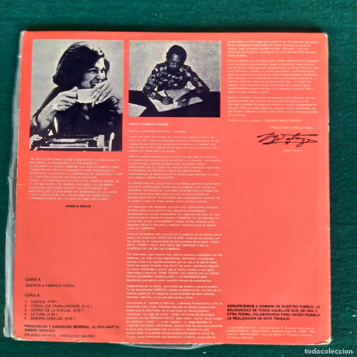 Discos de vinilo: Cantata A Fabricio Ojeda - Foto 2