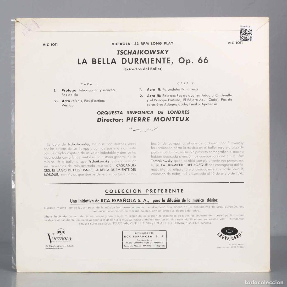 Discos de vinilo: LP. TSCHAIKOWSKY LA BELLA DURMIENTE, op. 66. MONTEUX - Foto 2