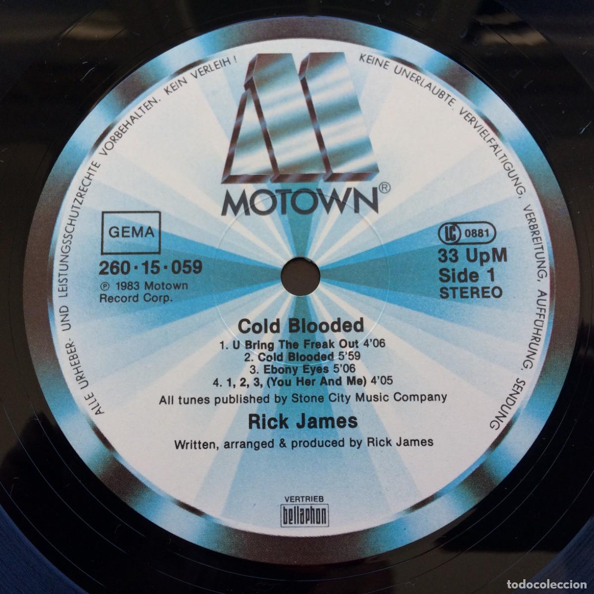 Discos de vinilo: Rick James &lrm;&ndash; Cold Blooded Germany 1983 Motown - Foto 6