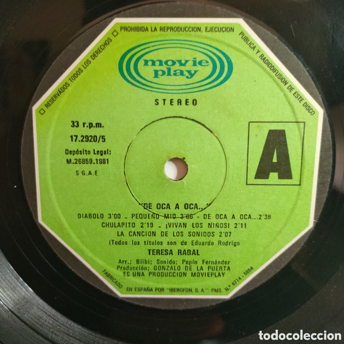 Discos de vinilo: Teresa Rabal. de Oca a Oca. - Foto 3