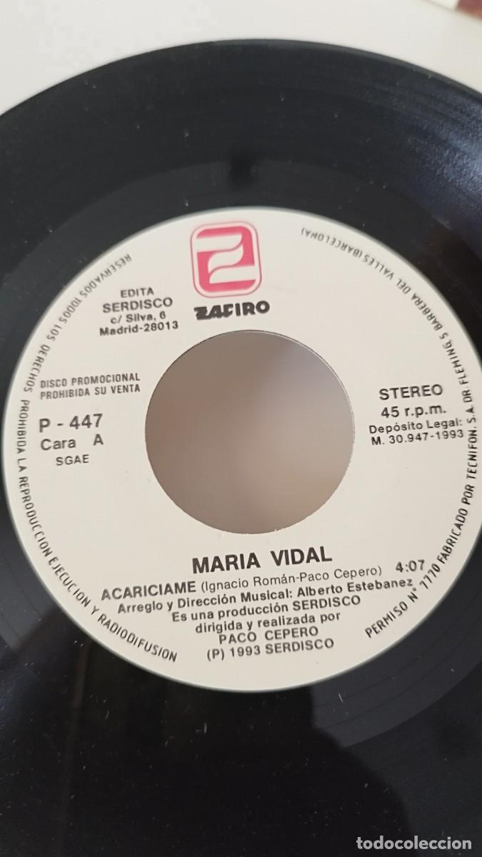 Discos de vinilo: Mar&iacute;a Vidal - acar&iacute;ciame. Single 7&rdquo; - Foto 2