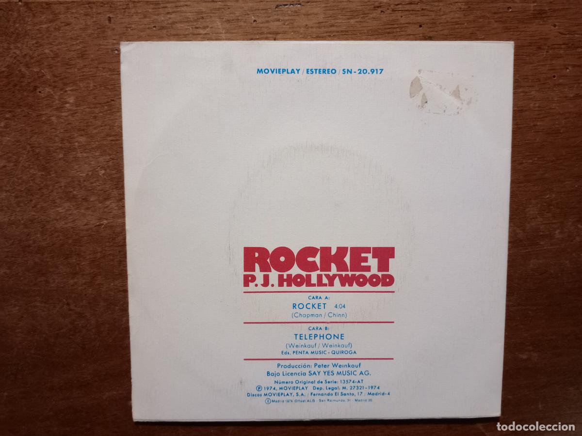 Discos de vinilo: P. J. Hollywood - rocket + telephone - Foto 2