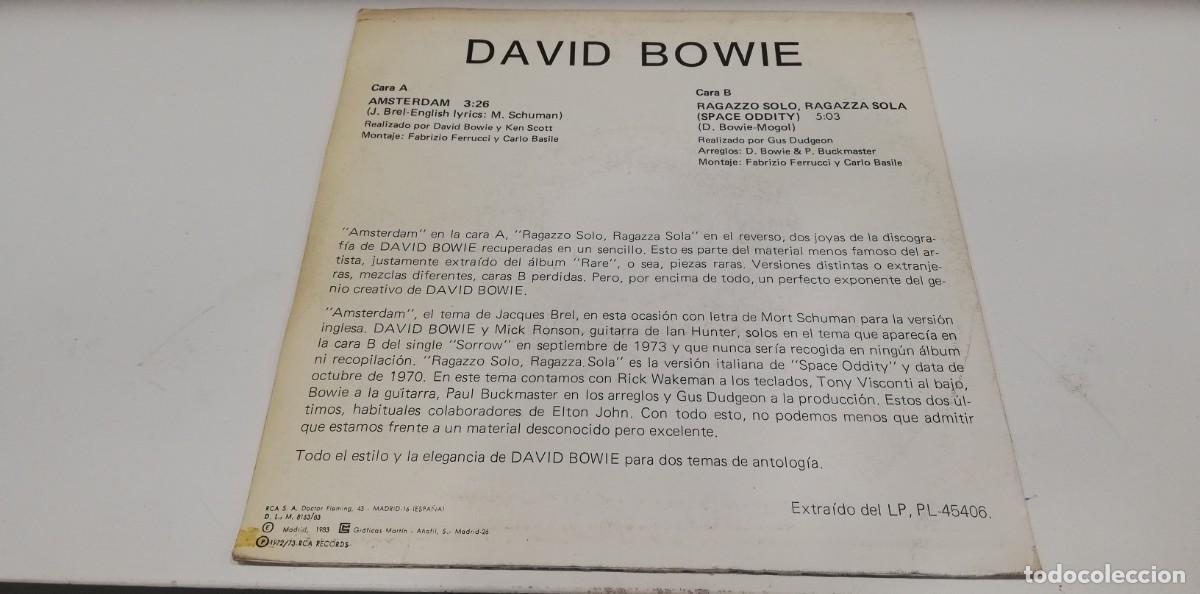 Discos de vinilo: MOSTRADOR- David Bowie - Amsterdam (7&rdquo;, Single, Promo) - Foto 2