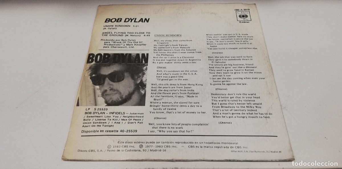 Discos de vinilo: SCO14- Bob Dylan - Union Sundown (7&rdquo;, S/Sided, Single, Promo) - Foto 2