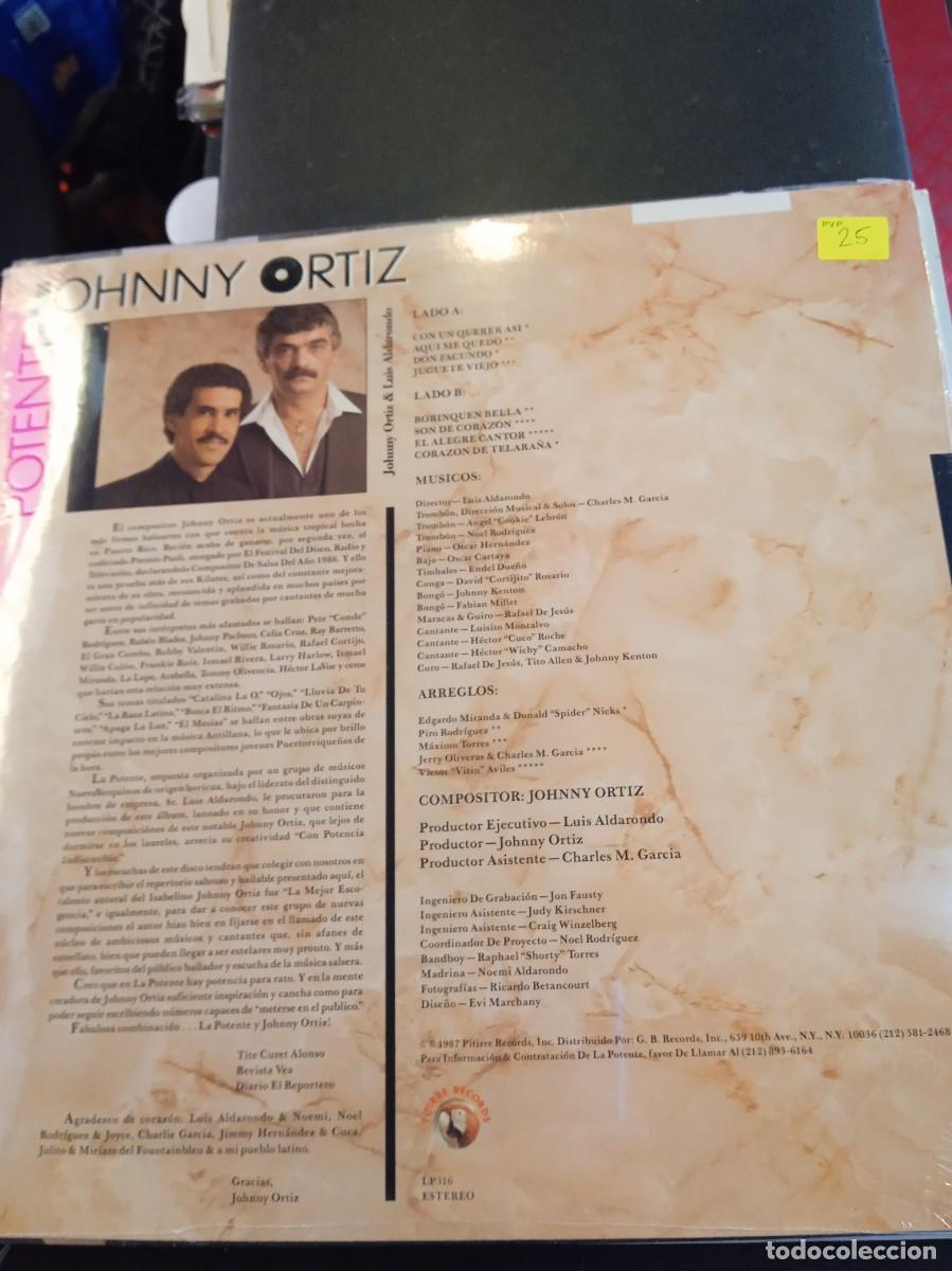 Discos de vinilo: JOHNNY ORTIZ- POTENTE. LP. PRECINTADO - Foto 2