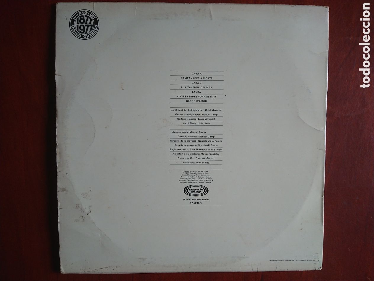 Discos de vinilo: Llu&iacute;s Llach - Campanades a Morts - Foto 2