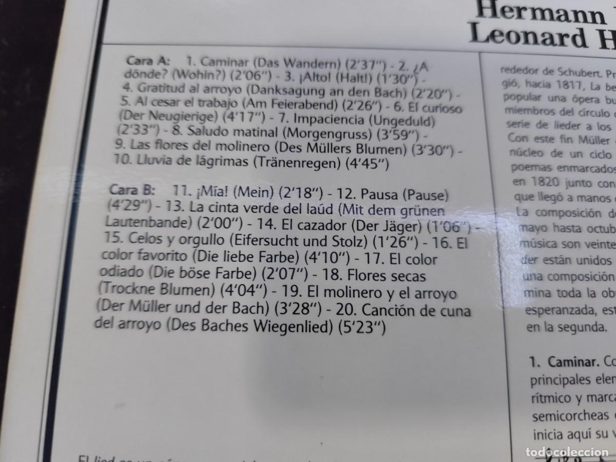 Discos de vinilo: LA BELLA MOLINERA / SCHUBERT / HERMANN PREY / R14 / PHILIPS - Foto 5
