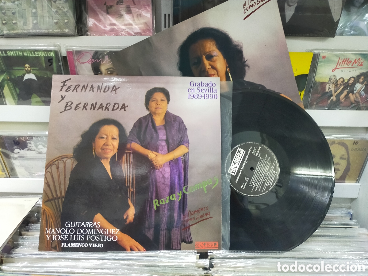 Discos de vinilo: Fernanda y Bernarda LP raza y comp&aacute;s 1990 - Foto 1
