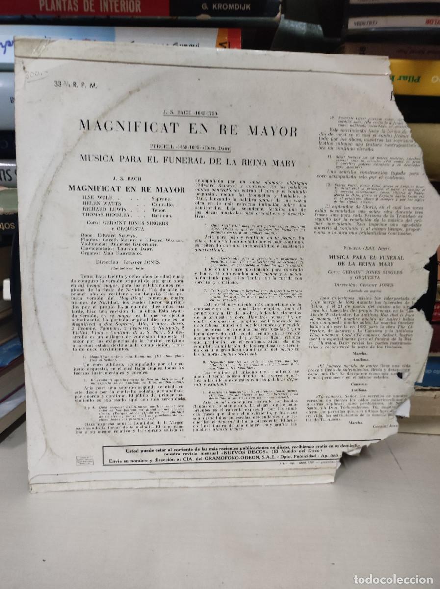 Discos de vinilo: BACH MAGNIFICAT EN RE MAYOR - Foto 2