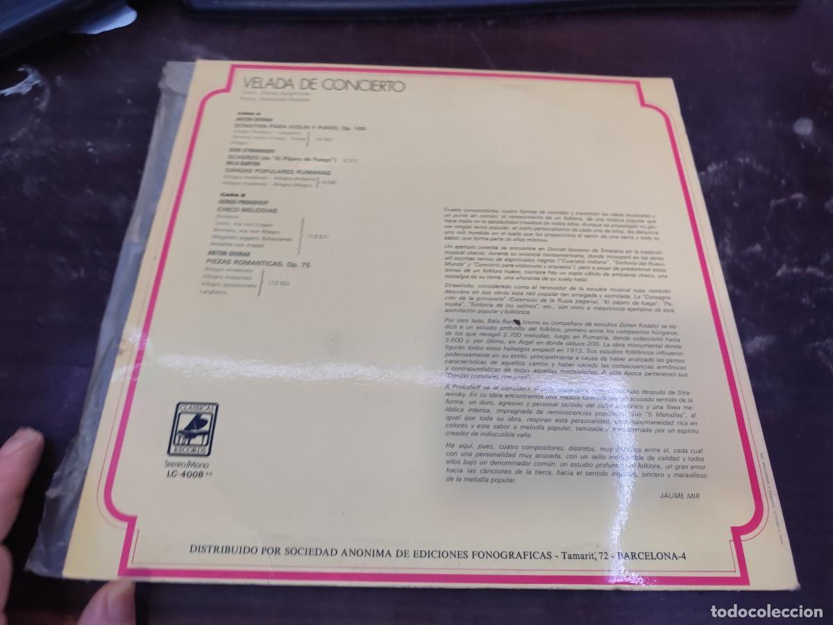 Discos de vinilo: VELADA DE CONCIERTO / DVORAK / / R14 / RECORDS / - Foto 3