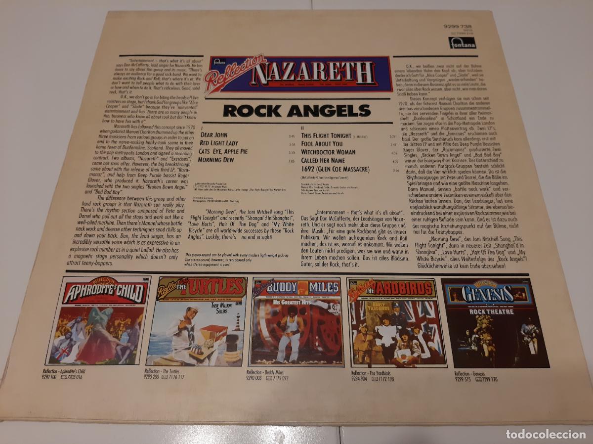 Discos de vinilo: NAZARETH -REFLECTION- ROCK ANGELS- (1975) LP DISCO VINILO - Foto 2