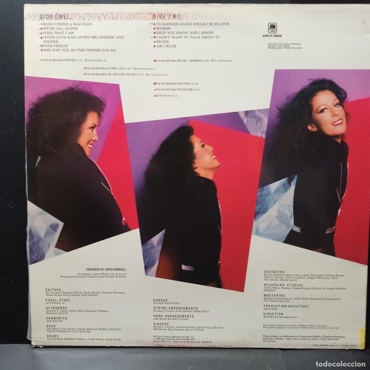 Discos de vinilo: RITA COOLIDGE, GREATEST HITS - LP 1981 SPAIN - Foto 2