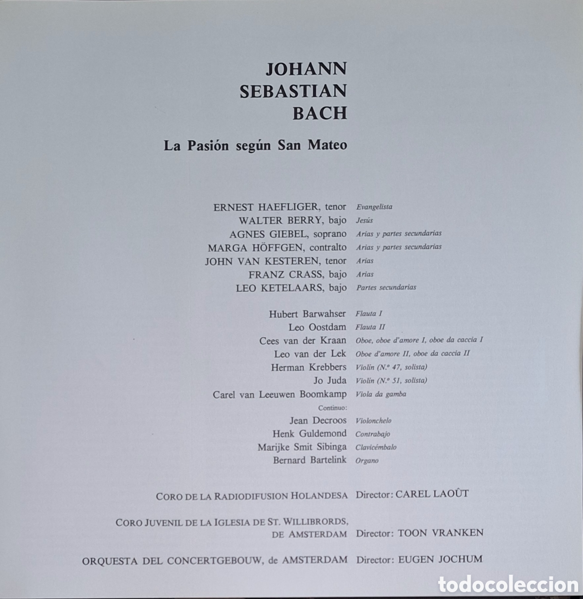 Discos de vinilo: Caja St. Matthew Passion. Bach. Dtor: E. Jochum - Foto 3