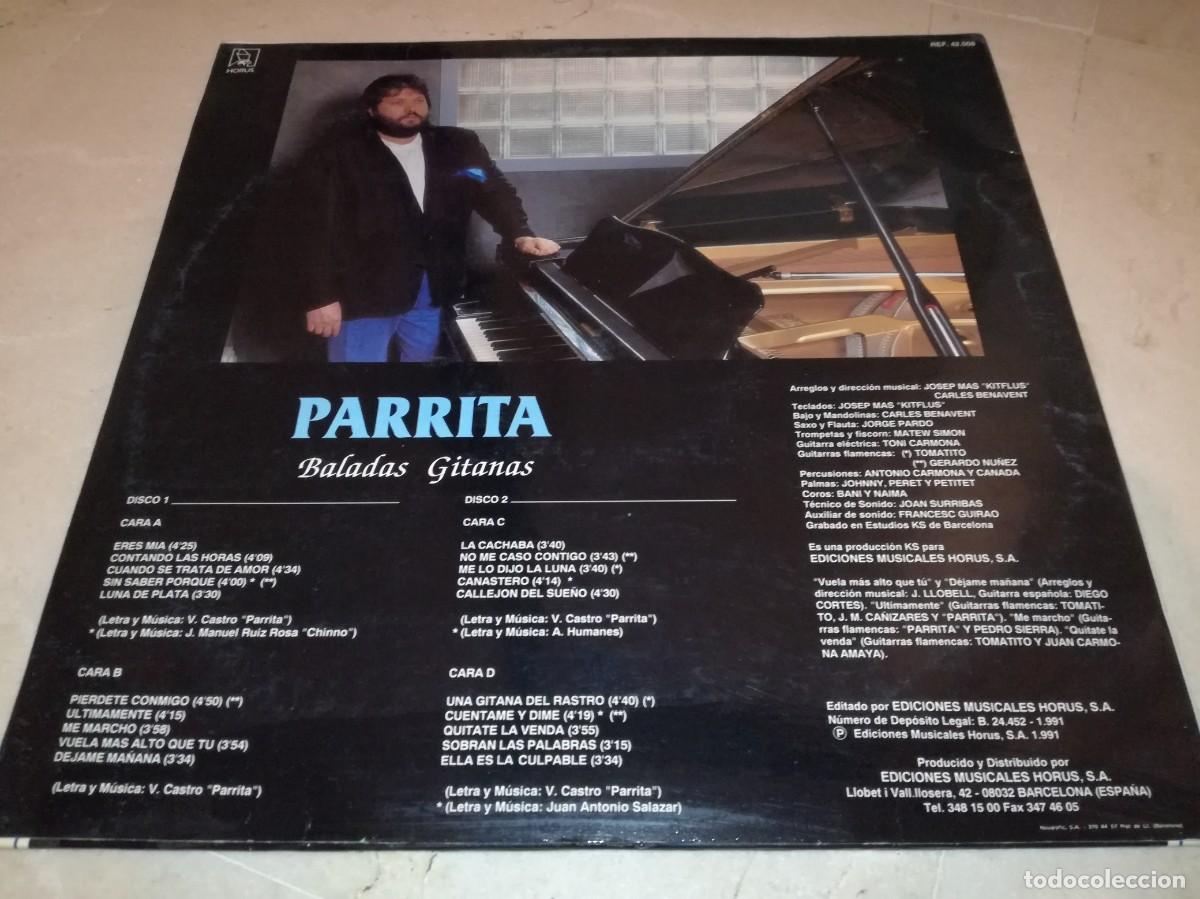 Discos de vinilo: PARRITA-BALADAS GITANAS-CON TOMATITO-DOBLE LP-ORIGINAL 1991 - Foto 2