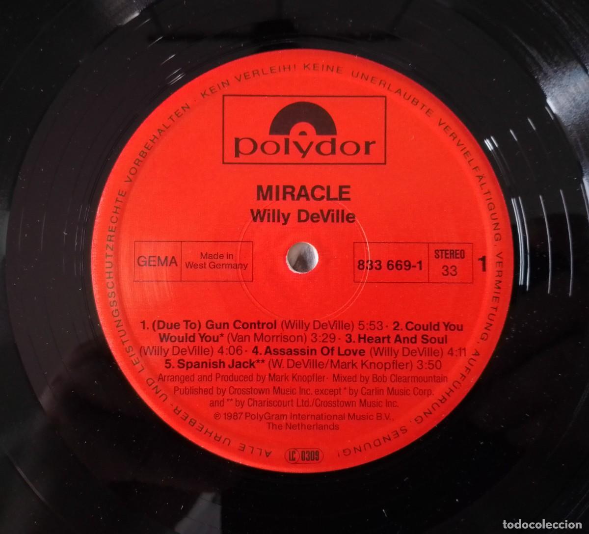 Discos de vinilo: Willy DeVille...Miracle. (Polydor 1987) Germany. Blues Rock. - Foto 4