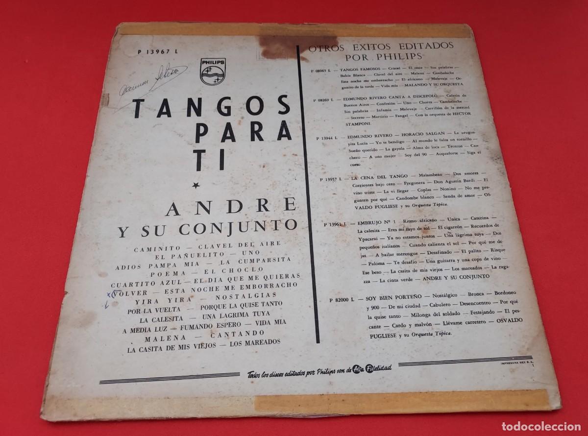 Discos de vinilo: ANDR&Eacute; Y SU CONJUNTO - TANGOS PARA T&Iacute; - LP VINILO - Foto 2