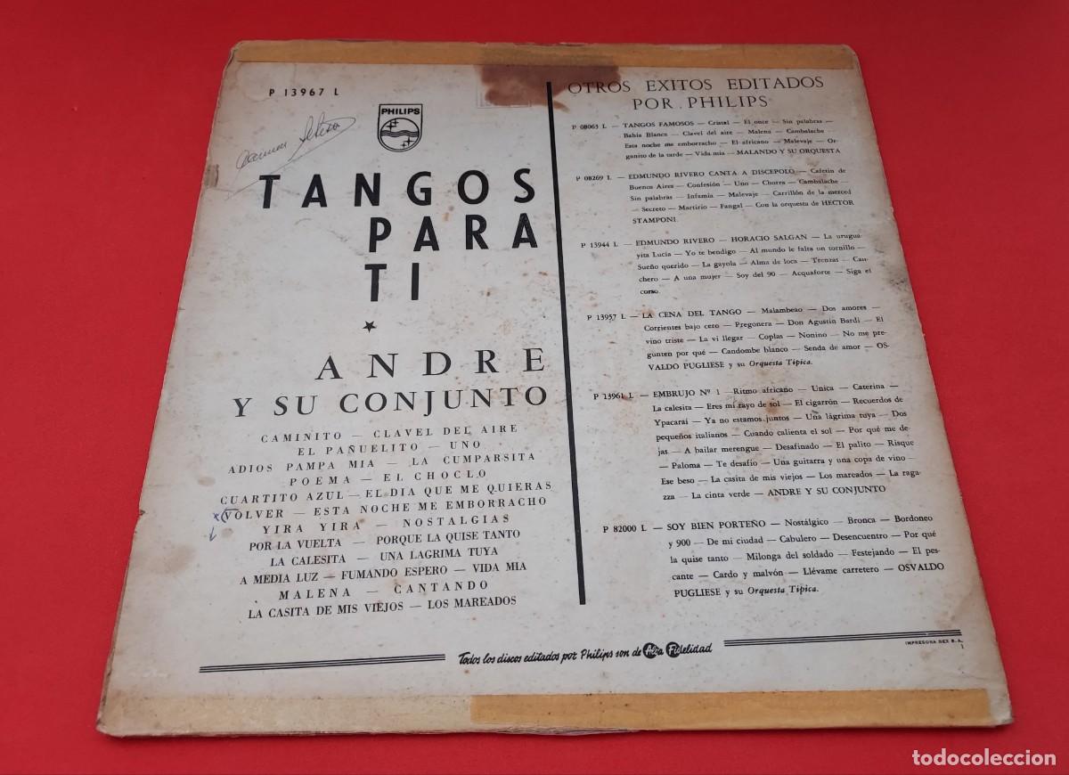 Discos de vinilo: ANDR&Eacute; Y SU CONJUNTO - TANGOS PARA T&Iacute; - LP VINILO - Foto 3