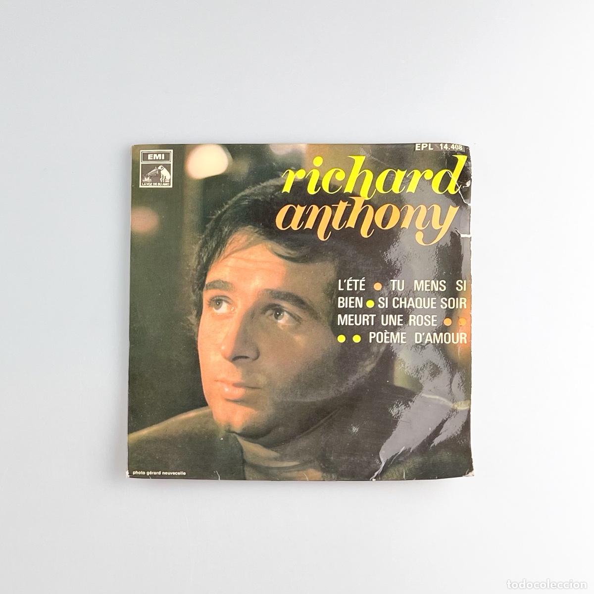 Discos de vinilo: EP. Richard Anthony. L&eacute;t&eacute; (VG/G+) - Foto 1