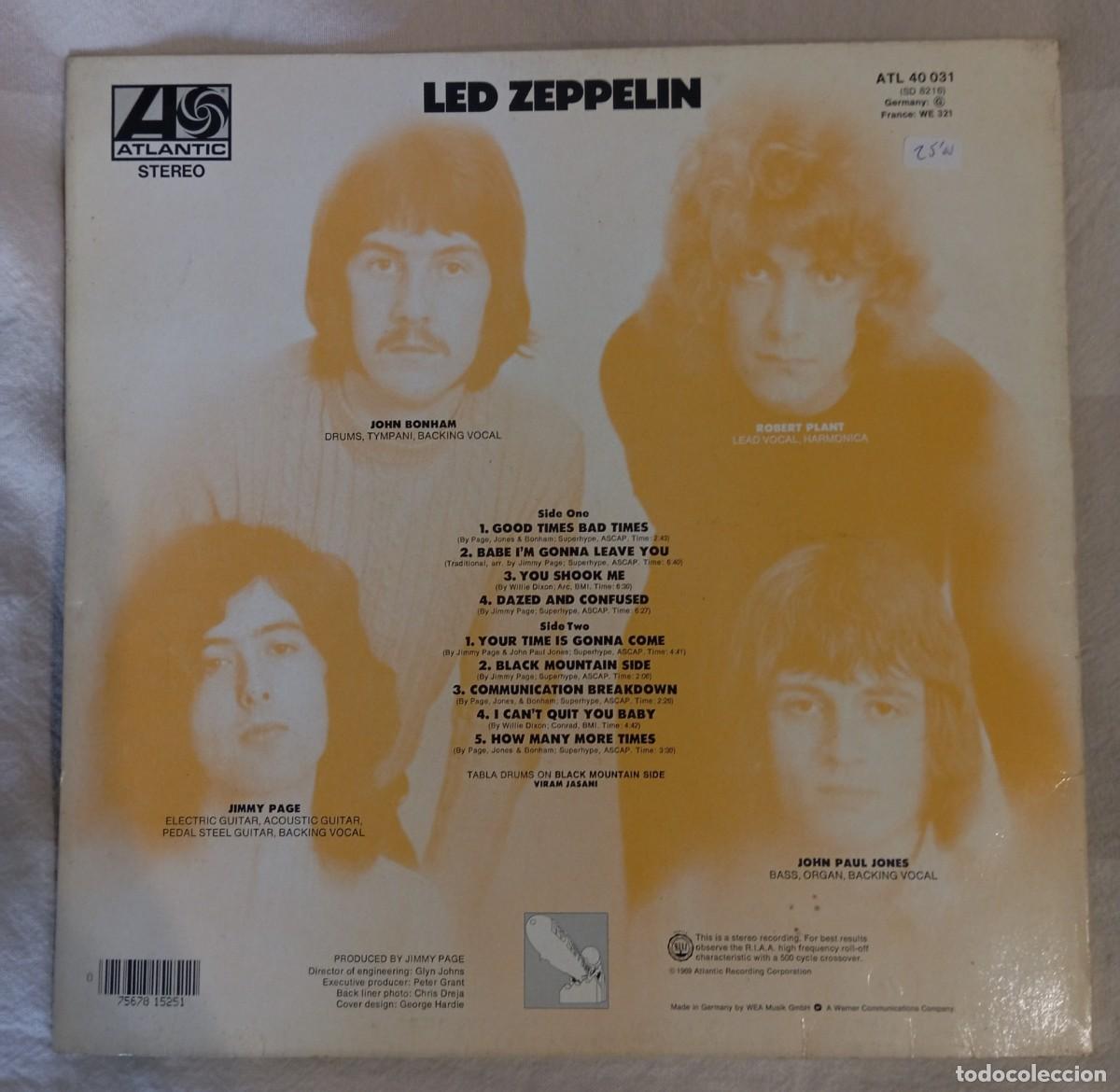 Discos de vinilo: LED ZEPPELIN - LED ZEPPELIN (ED. ALEMANA CON C&Oacute;DIGO DE BARRAS) - Foto 2