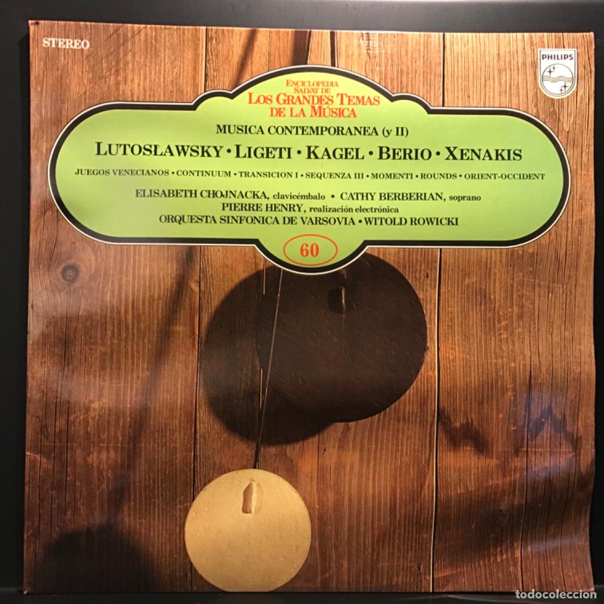 Discos de vinilo: ENCICLOPEDIA SALVAT &rdquo;LOS GRANDES TEMAS DE LA M&Uacute;SICA&rdquo; - LP N&ordm; 60 - Musica Contempor&aacute;nea 2