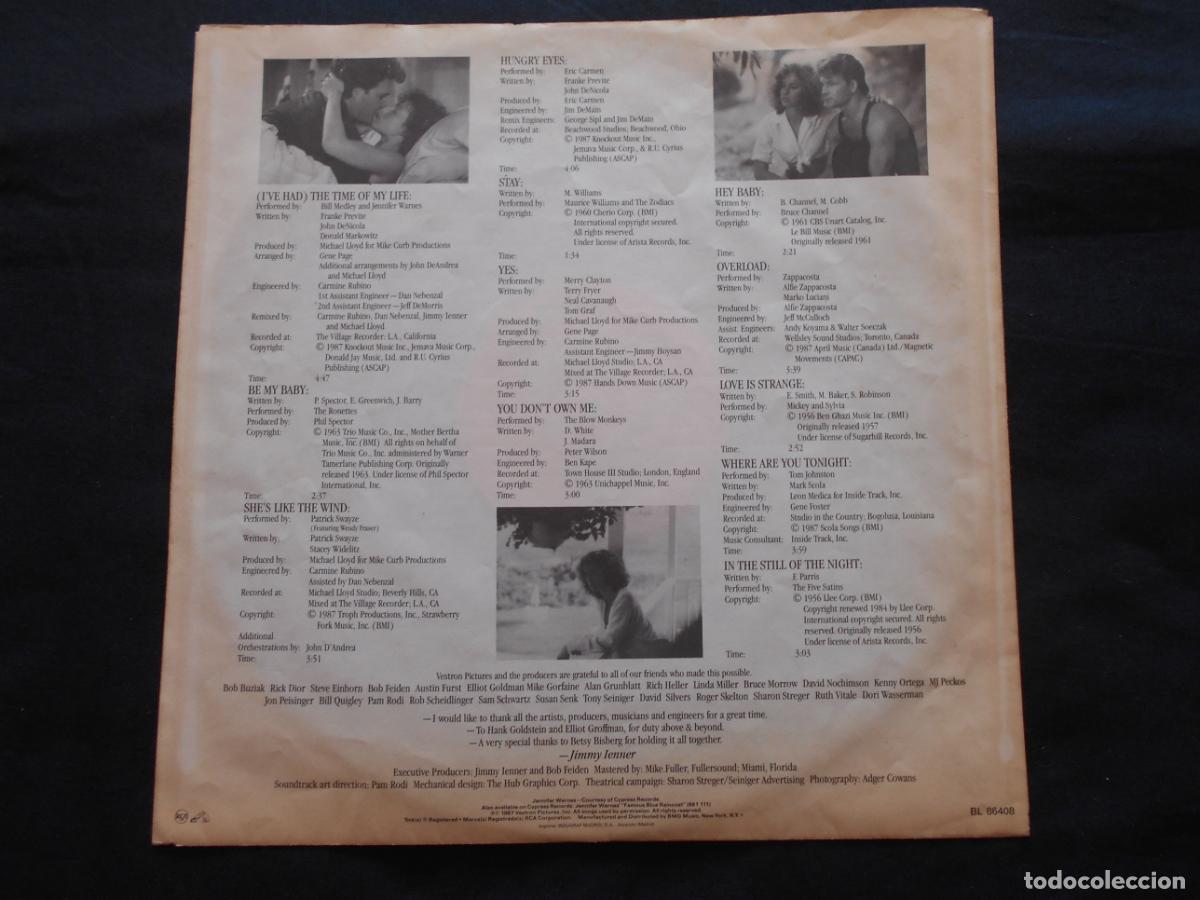Discos de vinilo: LP DIRTY DANCING // EDICION ESPA&Ntilde;OLA A&Ntilde;O 1987 - Foto 3