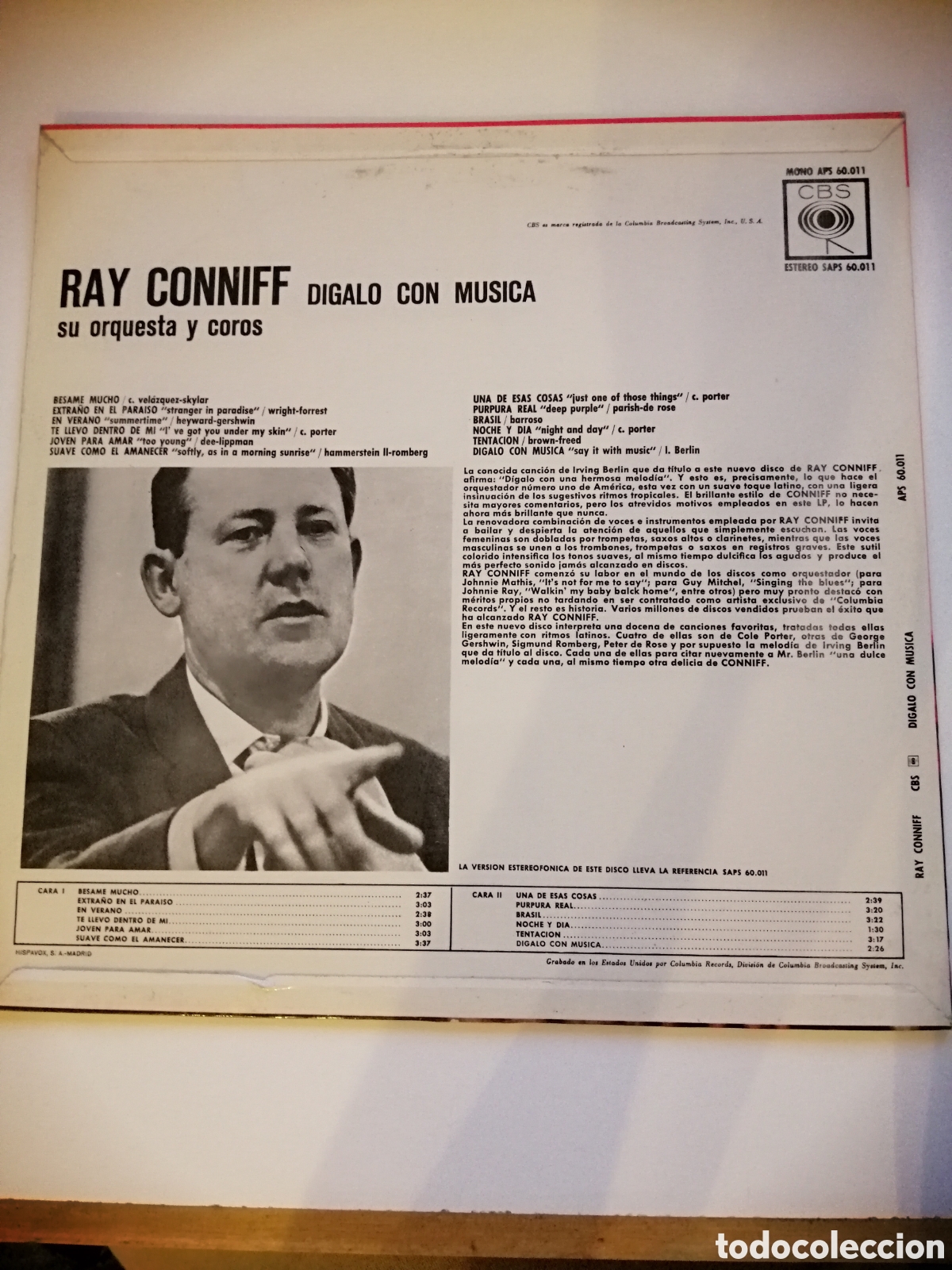 Discos de vinilo: ray conniff digalo con musica vinilo - Foto 2