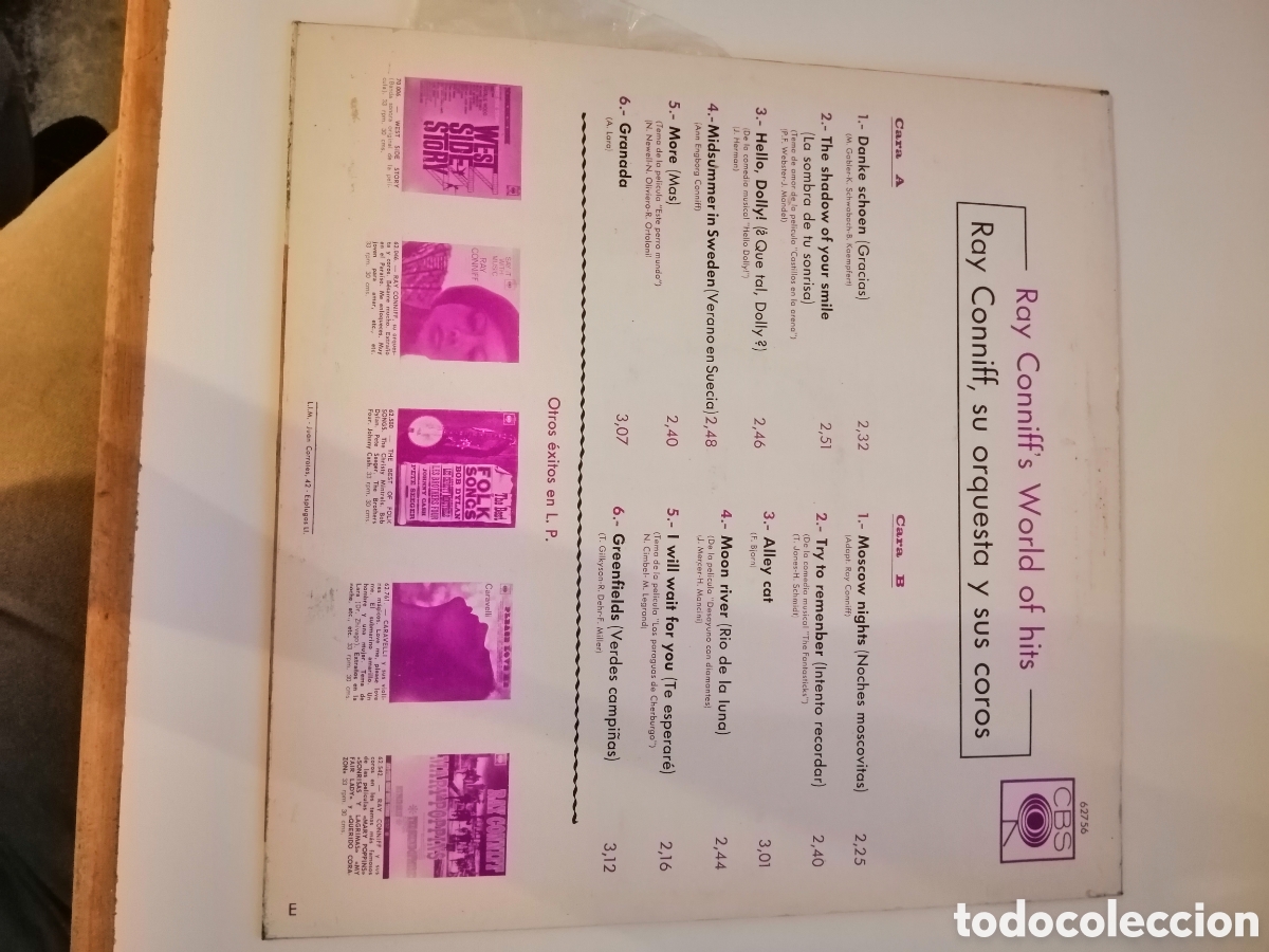 Discos de vinilo: Ray Conniff world of hits vinilo - Foto 2