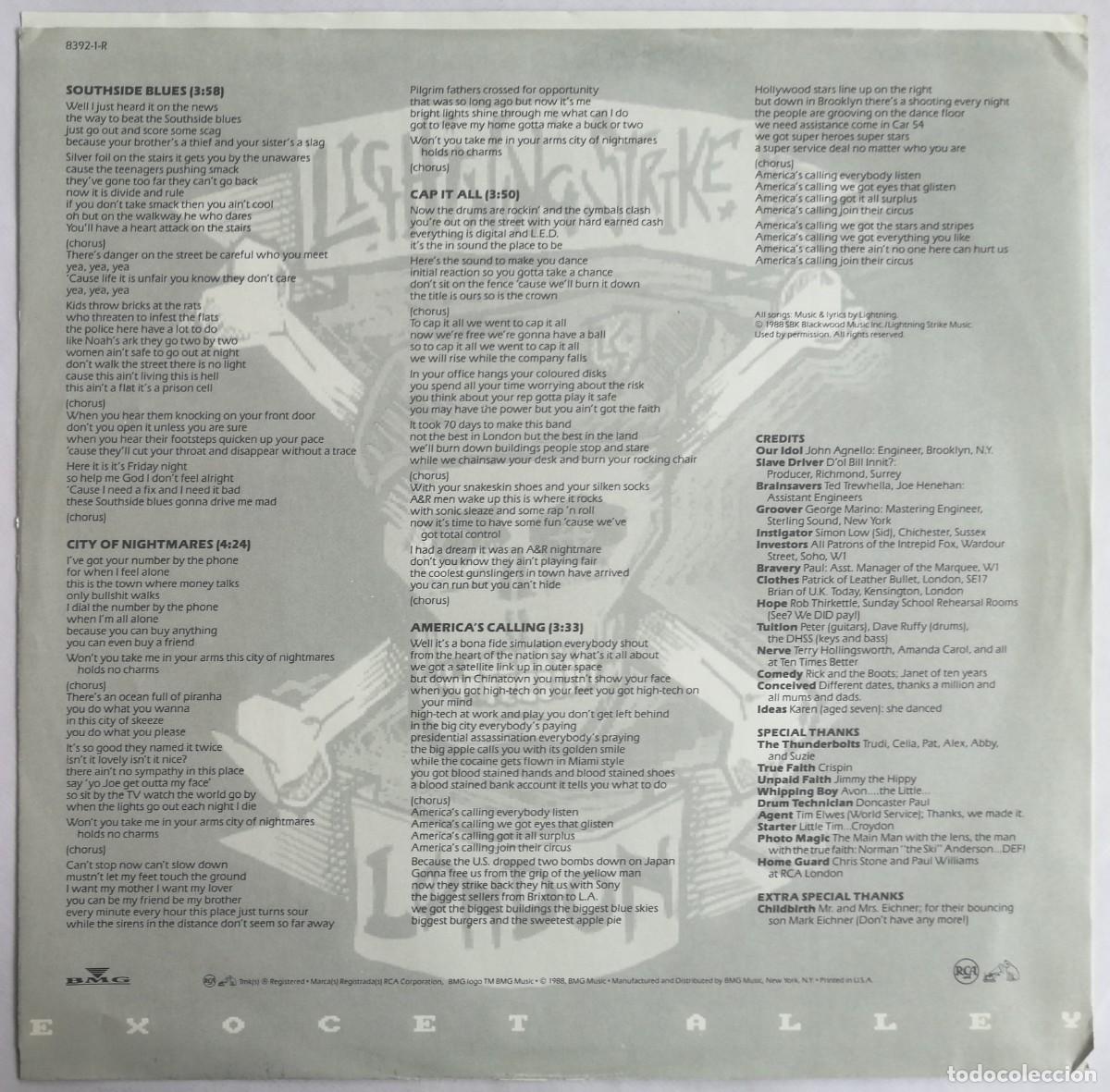 Discos de vinilo: Lightning, Lightning Strike, RCA 8392-1-R-1 - Foto 5