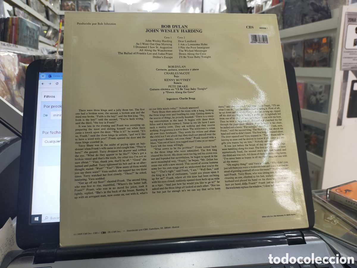 Discos de vinilo: Bob Dylan LP John wesley harding Espa&ntilde;a 1989 - Foto 2