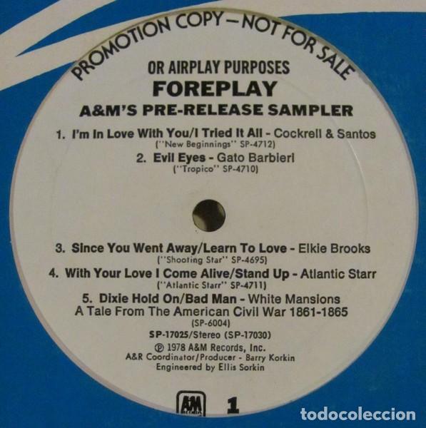 Discos de vinilo: Various &ndash; Foreplay - A&Ms Pre-Release Sampler - Promo - Foto 1