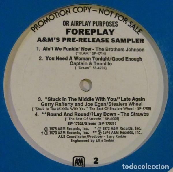 Discos de vinilo: Various &ndash; Foreplay - A&Ms Pre-Release Sampler - Promo - Foto 2