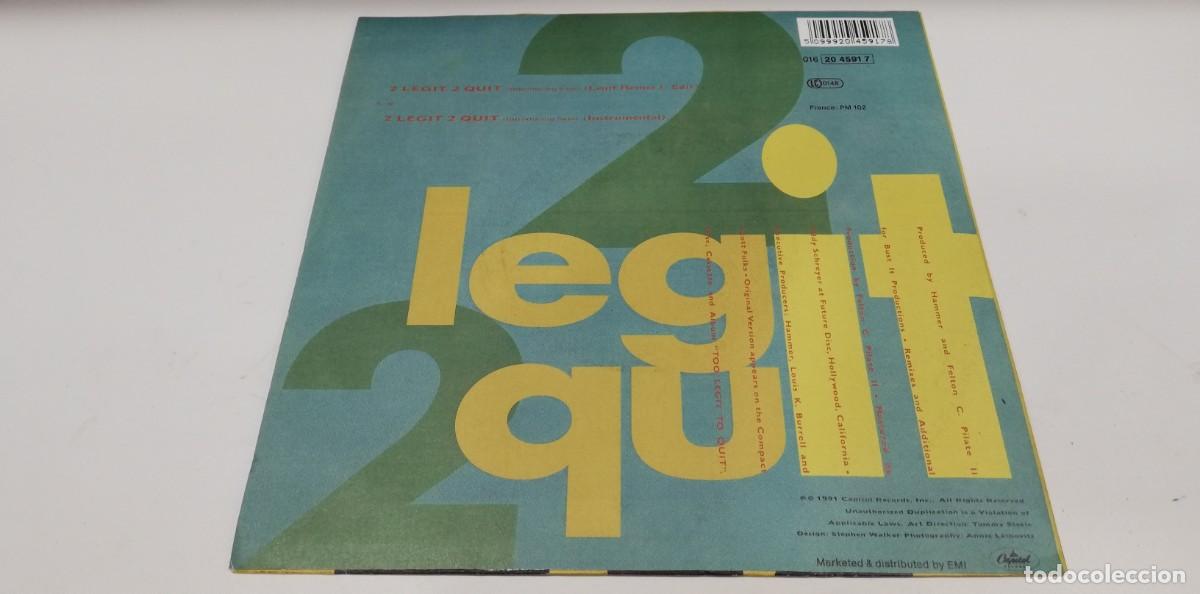 Discos de vinilo: SCO14-Hammer - 2 Legit 2 Quit (7&rdquo;, Single) - Foto 2