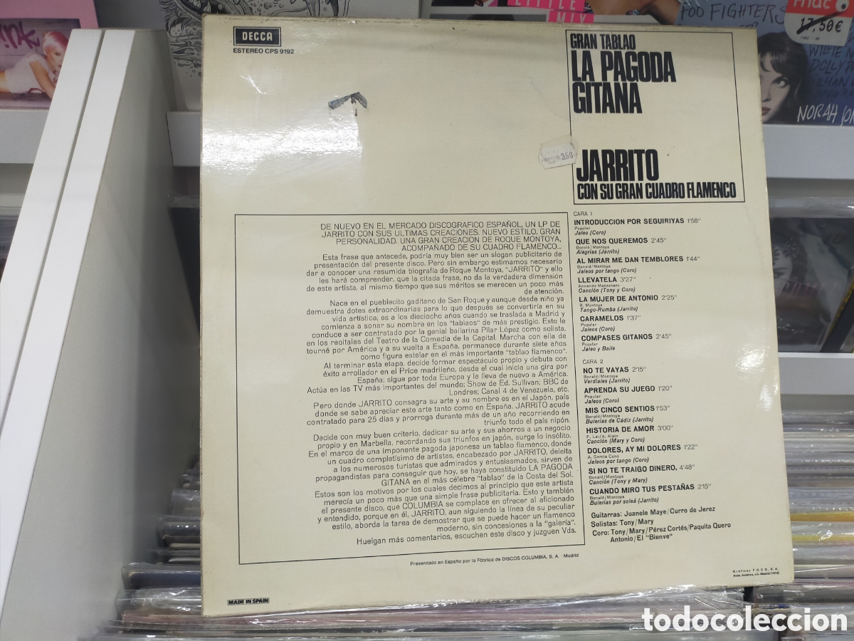 Discos de vinilo: Gran tablao la pagoda gitana jarrito LP 1972 - Foto 2