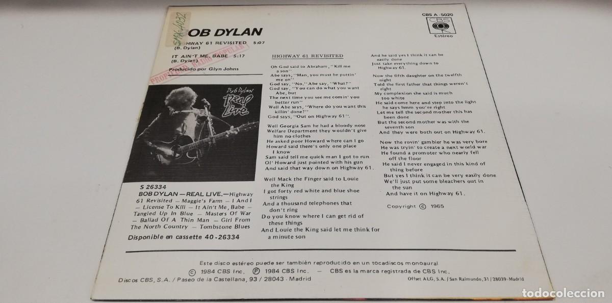 Discos de vinilo: SCO30-BOB DYLAN HIGHWAY 61 REVISITED SINGLE 7&rdquo; - Foto 2