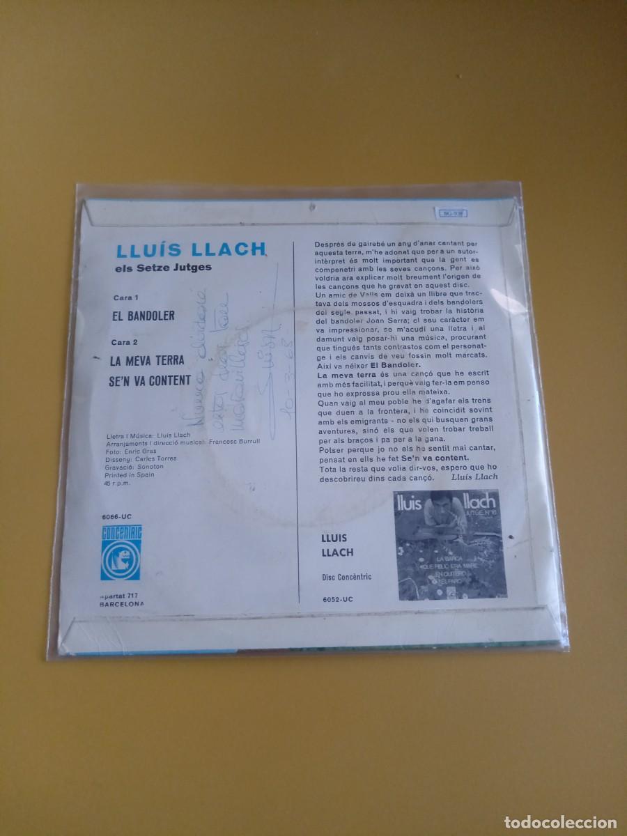 Discos de vinilo: Llu&iacute;s Llach - El bandoler EP 1968 - Foto 2