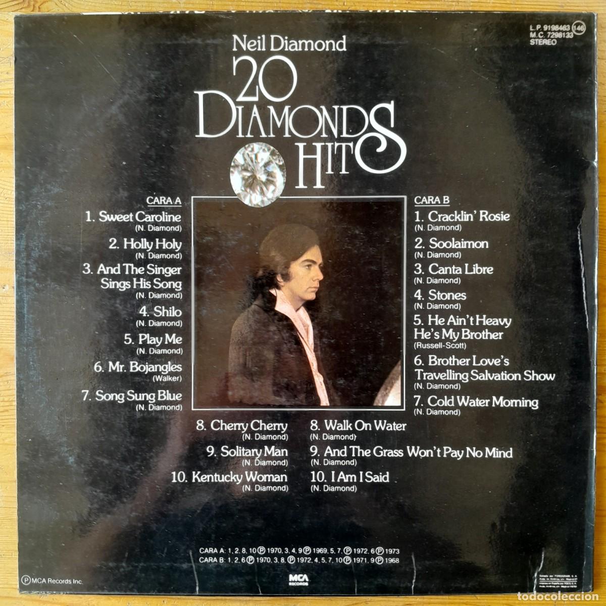 Discos de vinilo: NEIL DIAMOND : 20 DIAMOND HITS [MCA - ESP 1979] LP/COMP - Foto 2